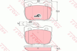 TRW Bremsbelagsatz Scheibenbremse COTEC GDB1093 für ROVER DEFENDER DISCOVERY 1