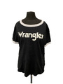 Wrangler Damen T-Shirt Gr.L schwarz Baumwolle Logoprint Casual Top Zustand 1A684