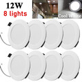 8X LED Panel Einbaustrahler 230V Spot 12W Einbauleuchten Flach Deckenleuchte 
