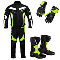 Motorrad Rennanzug Motorradfahren Wasserdicht Set Biker Lederstiefel Handschuh