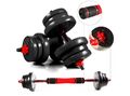 2in1 Hantelset 2er Kurzhantel Langhantel Dumbbell Gewichte verstellbar 20kg