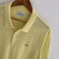 Lacoste Leinen Poloshirt Größe FR8 3XL XXXL Herren gelb normale Passform kurzarm