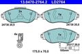 ATE Bremsbelagsatz, Scheibenbremse 13.0470-2764.2 für VW SEAT