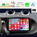 Android 13 Autoradio Navi GPS 64G DAB+ für Mercedes Benz Smart 453 14-22 Carplay