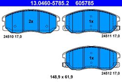 ATE Bremsbelagsatz Scheibenbremse 13.0460-5785.2 für CHEVROLET CAPTIVA OPEL C100