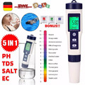 5in1 PH Wert Wasser Messgerät Digital Messer Tester Aquarium Pool Prüfer pH 0-14