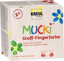 KREUL 28400 - Mucki Stoff-Fingerfarbe, leuchtkräftige Farben auf Was (US IMPORT)