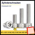 Zylinderschrauben DIN 912 Innensechskant M1.4 M1.6 M2 M3 M4 M5 M6 Edelstahl A2 