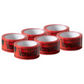 6x Klebeband Vorsicht Glas 48 mm 66 m rot Paketklebeband Bruchgefahr Packband