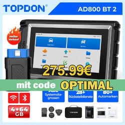 🔥TOPDON AD800 BT 2 Profi KFZ Diagnosegerät Auto OBD2 Scanner ALLE SYSTEM TPMS⭐⭐⭐⭐⭐100000+SOLD✅AUTOVIN✅28+Reset✅CAN FD✅WIFI✅64GB