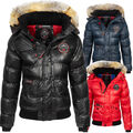 Geographical Norway Damen Winter Jacke Steppjacke Parka Getappt Bomberjacke