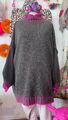 Onesize  Strick Pullover Grau Pink  One Size bis Gr.44