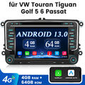 4G DVD CD Android 13 4+64G Autoradio Carplay GPS NAV Für VW GOLF 5 6 Touran Polo