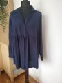 Tunika Longbluse BPC Gr. 44 (L) blau weiter Fall Longshirt Bluse Hemd kaschieren