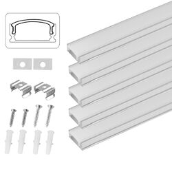 5× 1M LED Profil Aluprofil Alu Eloxiert Schiene Leiste Profile für LED Stripe