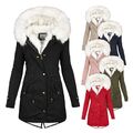 Damen Winter Warm Hooded Parka Winter Jacke Stepp Mantel Steppjacke Langejacke