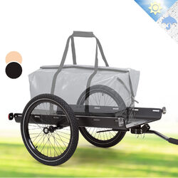 Lastenanhänger Fahrradanhänger Handwagen Transporter 50L 40 kg 16" Räder Schwarz