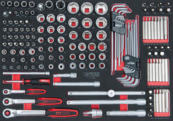 KS TOOLS SCS 1/4" + 3/8" + 1/2" Steckschlüssel-Satz, 160-tlg., in 1/1 Systemeinl