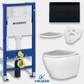 GEBERIT Duofix Vorwandelement Wand WC Set mit Delta50 + Softclose + Schallschutz