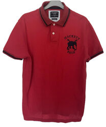 Hackett Poloshirt Tailored Fit Kragen Knopf, Kurzarm Small Herren Rot