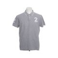 Hackett London, Poloshirt, Größe: XL, Grau/Weiß, Baumwolle, Print, Herren #Clb