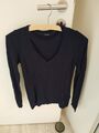 Vero Moda V-Pullover Langarm-Shirt, Sweatshirt, dunkelblau , Gr. XS