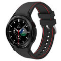 Dual Silikon Armband für Samsung Galaxy Watch 6 5/5 Pro/Watch 4/4 6 Classic 20mm