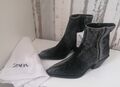 Zara Cowboy Jeans Stiefel Schwarz Gr. 37