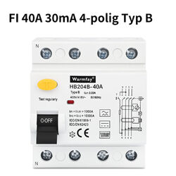 FI Fehlerstromschutzschalter RCD Typ B 40A /63A Wallbox E-Auto Allstromsensitiv