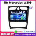 Für Mercedes Benz CLK W209 W203 Android 12.0 Car Autoradio WIFI RDS DAB 6+128GB 