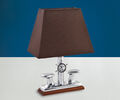 Tischleuchte aus Messing in Chrom Braun Maritim extravagant NAUSICA Tisch Lampe