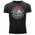 Neverless® Herren T-Shirt Vintage Shirt Printshirt Knoxville Mountain Logo