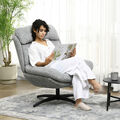 HOMCOM Sessel Drehbar Loungesessel mit Wasserabweisend Chenille-Optik Grau