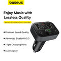 Baseus S-09 LiteBluetooth 5.3 FM Transmitter Auto MP3 Player USB KFZ SD AUX