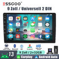 Doppel 2 DIN DAB+ Apple Carplay 9" Autoradio Android 13 GPS Navi SWC BT Kam 32GB