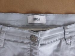 BRAX DAMEN STRETCH HOSE GR.42 SOMMER HOSE PASTELL BLAU/GRAU MOD. CAROLA