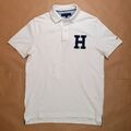 Tommy Hilfiger Poloshirt Gr. S Herren T-Shirt Regular Weiß Polo Shirt Kurzarm