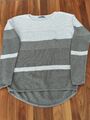 Joop! Pullover Gr 36 Oversize grau/weiß/metallic Viskose/Baumwolle Toll Makellos