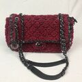 CHANTAL FIRENZE Damen Handtasche Schultertasche Bordeaux Rot Bouclé Vintage