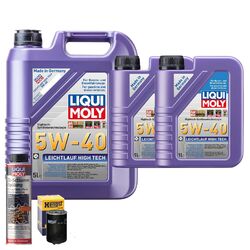 Motoröl 5W40 LIQUI MOLY Leichtlauf High Tech 7L+HENGST Ölfilter +Spülung