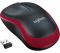 Logitech M185 kabellose optische kompakte Maus schwarz und rot für PC/Laptop oder Mac 