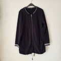 GINA BENOTTI Damen Long Sweat Jacke Gr. 40/42 schwarz mit weiße Ränder