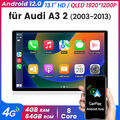 13" Autoradio Für Audi A3 S3 RS3 GPS Navi 4G BT RDS DAB+ Carplay 4+64GB AUTO