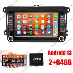 2+64GB 7" Android 13 Autoradio GPS Navi für VW Polo GOLF 5 6 Plus Passat Touran