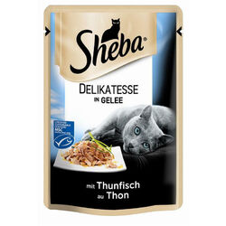 Sheba Portionsbeutel Delikatesse mit Thunfisch in Gelee 24 x 85g Katzenfutter