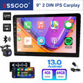 9 Zoll 4+64G Carplay Autoradio Android 13 2 DIN GPS Bluetooth WIFI RDS +Kam MIK