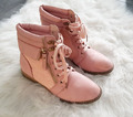 Boots Stiefel Sneaker UK 4 / EUR 37 Stiefeletten Flache Schuhe Winterschuhe Rosa