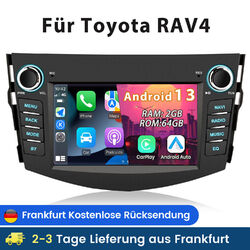 2+64GB Android 13 Autoradio Für Toyota RAV4 2006-12 GPS Navi BT WIFI DAB USB SWC