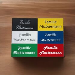 Briefkastenschild Klingelschild Türschild Namensschild mit Gravur selbstklebend