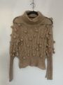 H&M Damen Hellbraun Bommel Mohair Pullover Handstrick EUR 36 UK 8-10 Y2K Selten